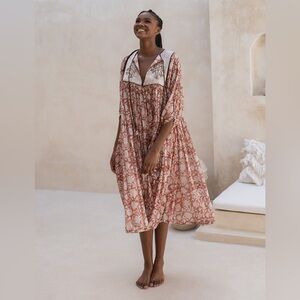 NWT Daughters of India Diya Midi Dress Chestnut size Medium M
